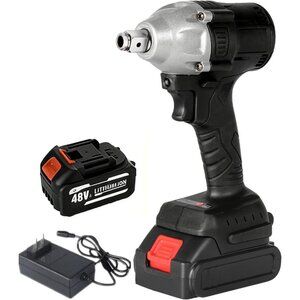 Cordless Impact Wrench with battery, Electric Impact Wrench 1/2 inch 48V Torque